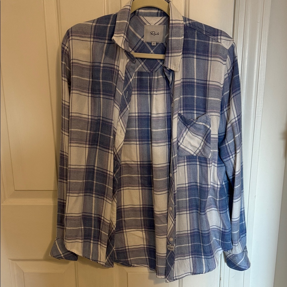 Rails Light Blue, Pink, and White Plaid Shirt